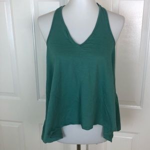 BCBGeneration Green V-neck Razorback Tank Size M